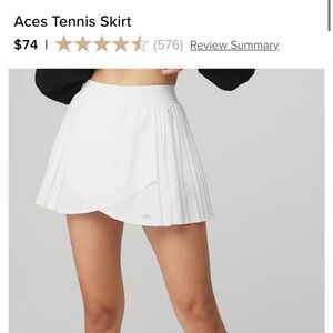 ALO Yoga White Skater Mini Skirt